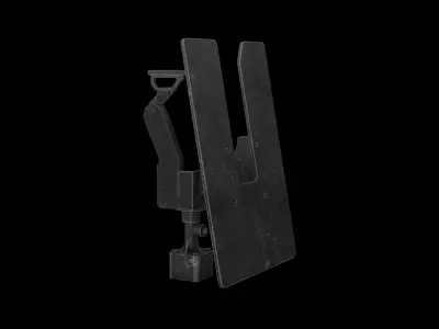Minigun M134 Mount System Clean Low-poly 3D model