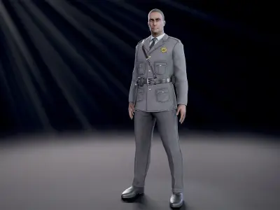 Policeman Low-poly 3D model