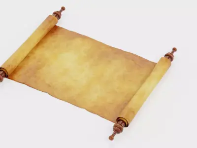 Scroll V1 - Medieval Paper Roll Prop Low-poly 3D model