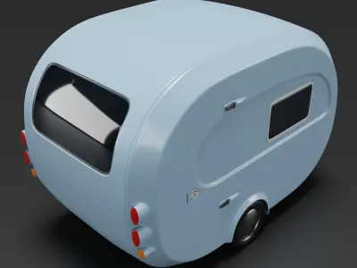 Retro Travel Trailer 3D model