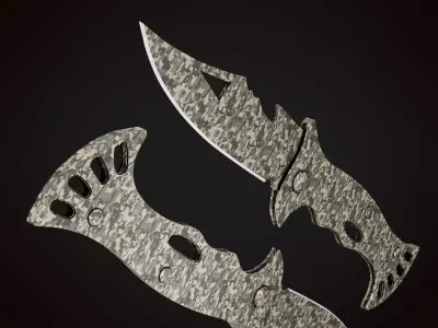 Knife 3 B Low-poly 3D model
