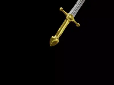 Classic Gold Hilt Longsword 3D model