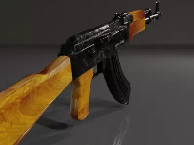 Model AK-47 Low Poly 3D Gun Low-poly 3D model
