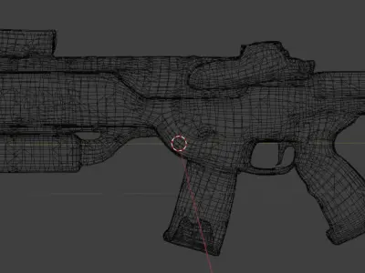 Game Ready Sci-Fi Assault Rifle with Scope  FPS Games Low Poly Low-poly 3D model