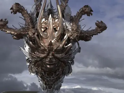 Ancient Greek Mask Wall Design 3D model