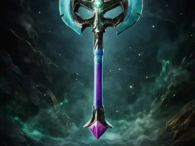 Green Twin Blade Axe Low-poly 3D model