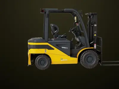Forklift Truck03 Yellow All PBR Unity UE Textures Low-poly 3D model