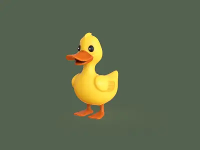 Cartoon Duck Cute 02 Low-poly 3D model