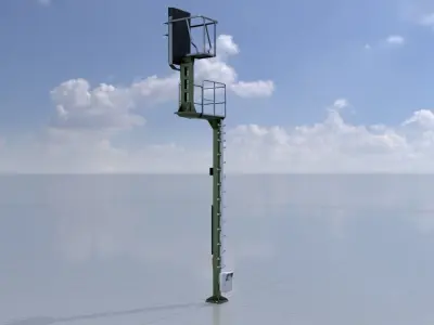 KS Railway Signal Post 7000mm Version-10 Low-poly 3D model