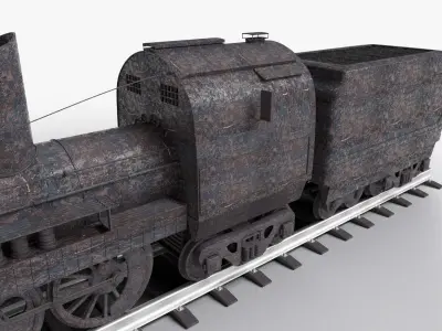 Locomotive rusty steam 3D model