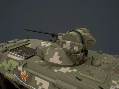 ZSL-92A military vehicle with camouflage Low-poly 3D model