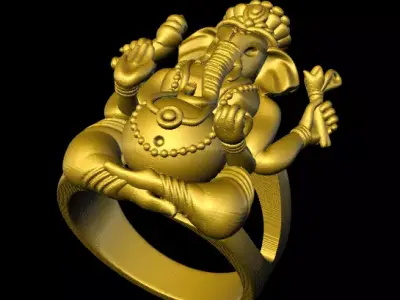 ganesh gold ring 3D print model