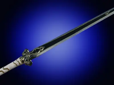 Weapon fantasy anime longsword sword  Low-poly 3D model