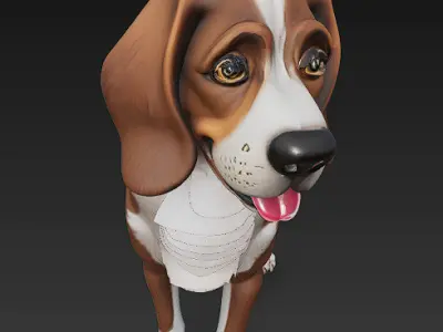 Dog Realistic 3D Model Basic - Low Poly Realistic Low-poly 3D model get