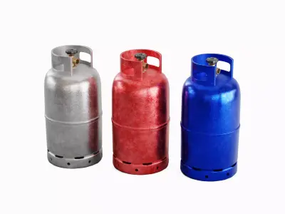 Gas Cylinder Set 3D model