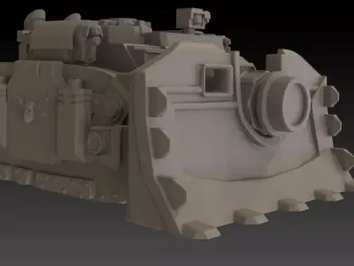 Big Gunner Plow Tank 3D print model by cghub