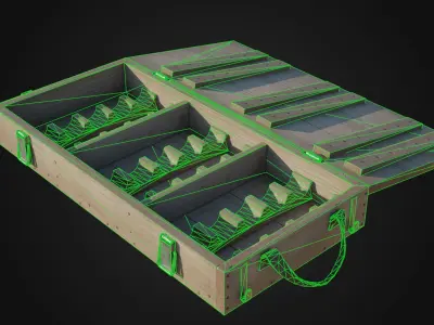 37mm WW1 Shell Box Low-poly 3D model