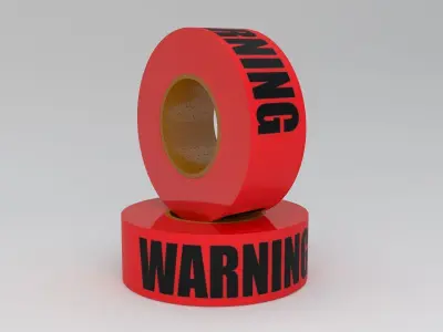 WARNING Tape Red 3D model