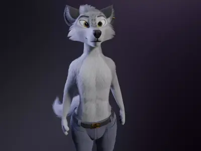 Magnus Anthro Wolf Free low-poly 3D model