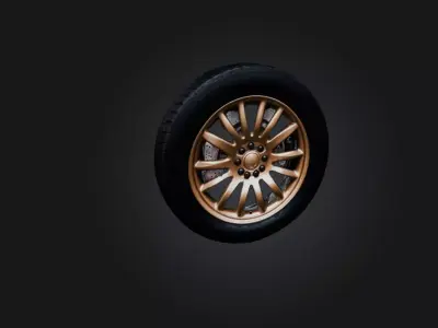 Car Wheel Low-poly 3D model by your3dworld