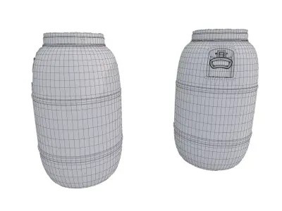 Barrel Low-poly 3D model 6