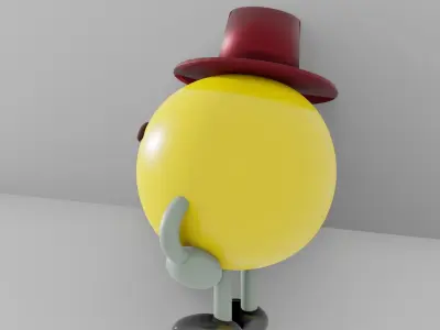 Yellow smiley emoji Free 3D model