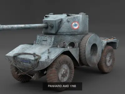 Tank IS-7  plus PANHARD AMD 178B 3D Model Pack