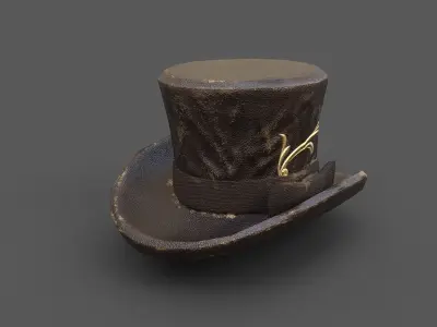 Pack  10  Steampunk hats Low-poly 3D model