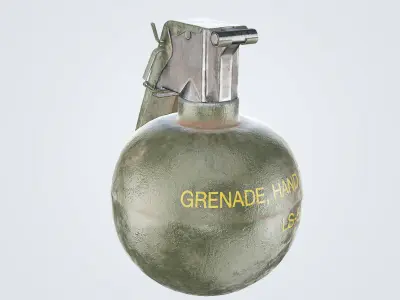 M67 Grenade Low-poly 3D model 5