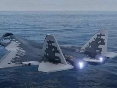 Soukhoi Su-57 low poly Low-poly 3D model
