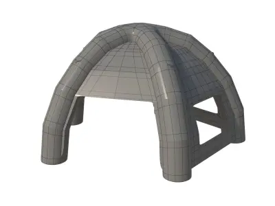 3D inflatable hemisphere tent with walls Low-poly 3D model