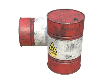 Old Barrel photorealistic Low-poly 3D model