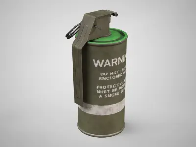M18 Green Smoke Hand Grenade AAA Game Ready Low-poly 3D model