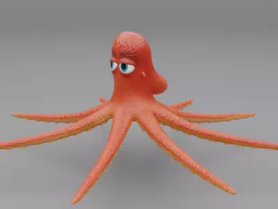 3D Octopus Cartoon Character 3D model