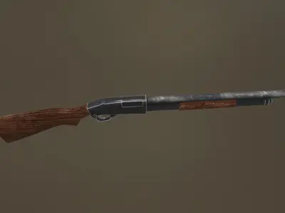 Shotgun Remington M870 3D model Low-poly 3D model