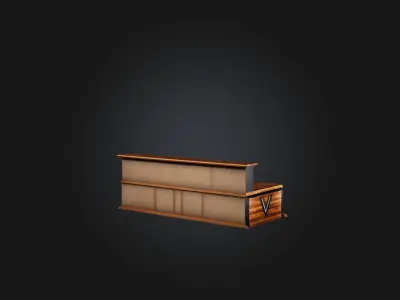 V-Shaped Bar Low-poly 3D model