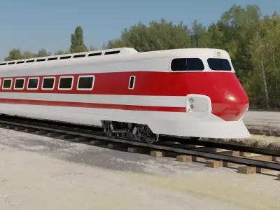 Train toy on tracks 3D model