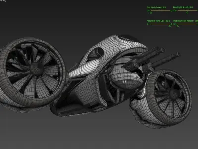 Drone Model star wars spaceship with two propellers 3D model