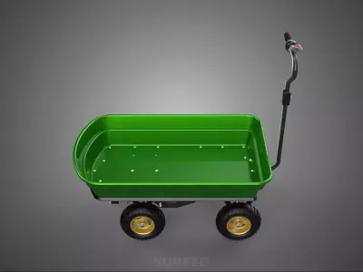 MOTORIZED POLY TUB DECK UTILITY CART WAGON TRAILER TROLLEY FARM 3D model