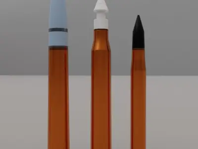 Bullets pack 1 Low-Poly Triangulated Textured Low-poly 3D model