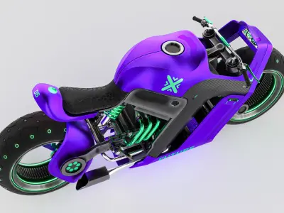 FUTURE RACE BIKE Low-poly 3D model