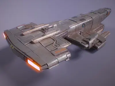 PBR Deep Space Freighter Aurora Low-poly 3D model