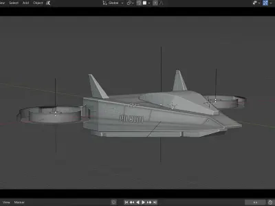 Sci-fi Spaceship 01 Low-poly 3D model