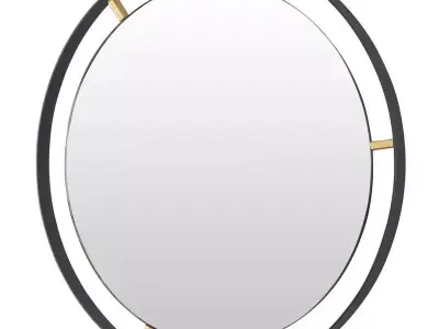 Wolfenbarger Industrial Round Accent Mirror 3D model