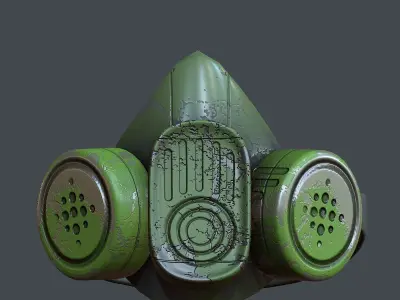 Gas mask helmet 3d model scifi Low-poly Low-poly 3D model Low-poly 3D model get