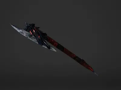 Fire War Axe Low-poly 3D model