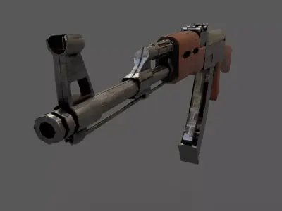 AK47 Gun Machine Assault Rifle Weapons Free low-poly 3D model