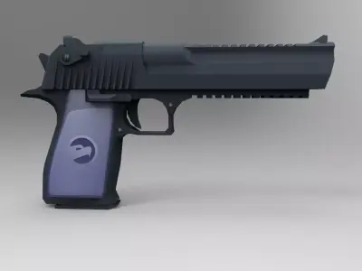  Desert Eagle Carbon Low Poly Mobile Game Ready model Low-poly 3D model