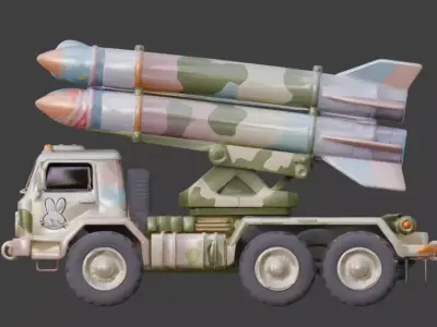 EASTER EGG ROCKET LAUNCHER 3D MODEL  Low-poly 3D model
