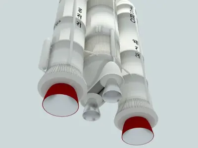 LVM-3 Mk3 ISRO Space Rocket 3D model